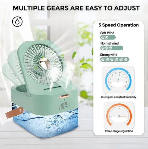 Remote Control Desk Fan with Mist & Warm Air